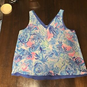 Lily Pulitzer reversible tank. Blue/printed. Size xl
